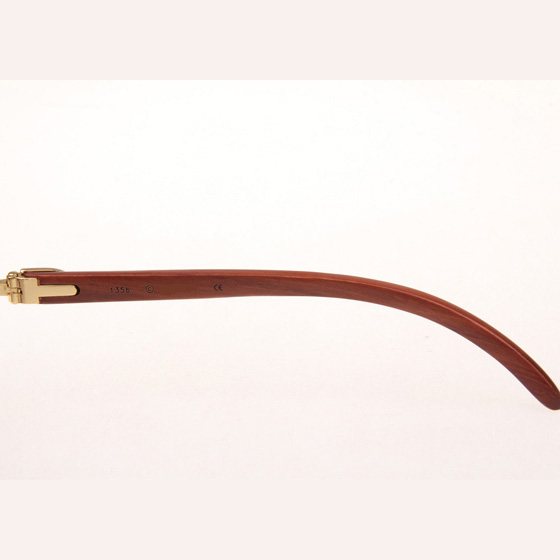 Cartier CT_3524012 Diamond Wood Eyeglasses In Gold_Brown - EUR FASHION