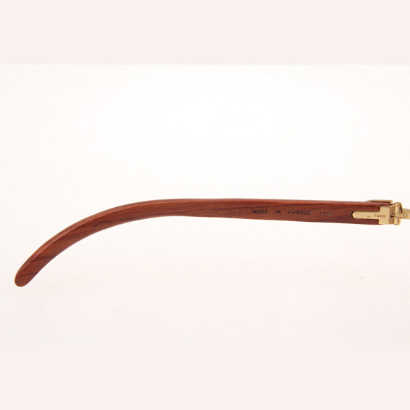 Cartier CT_3524012 Diamond Wood Eyeglasses In Gold_Brown - EUR FASHION