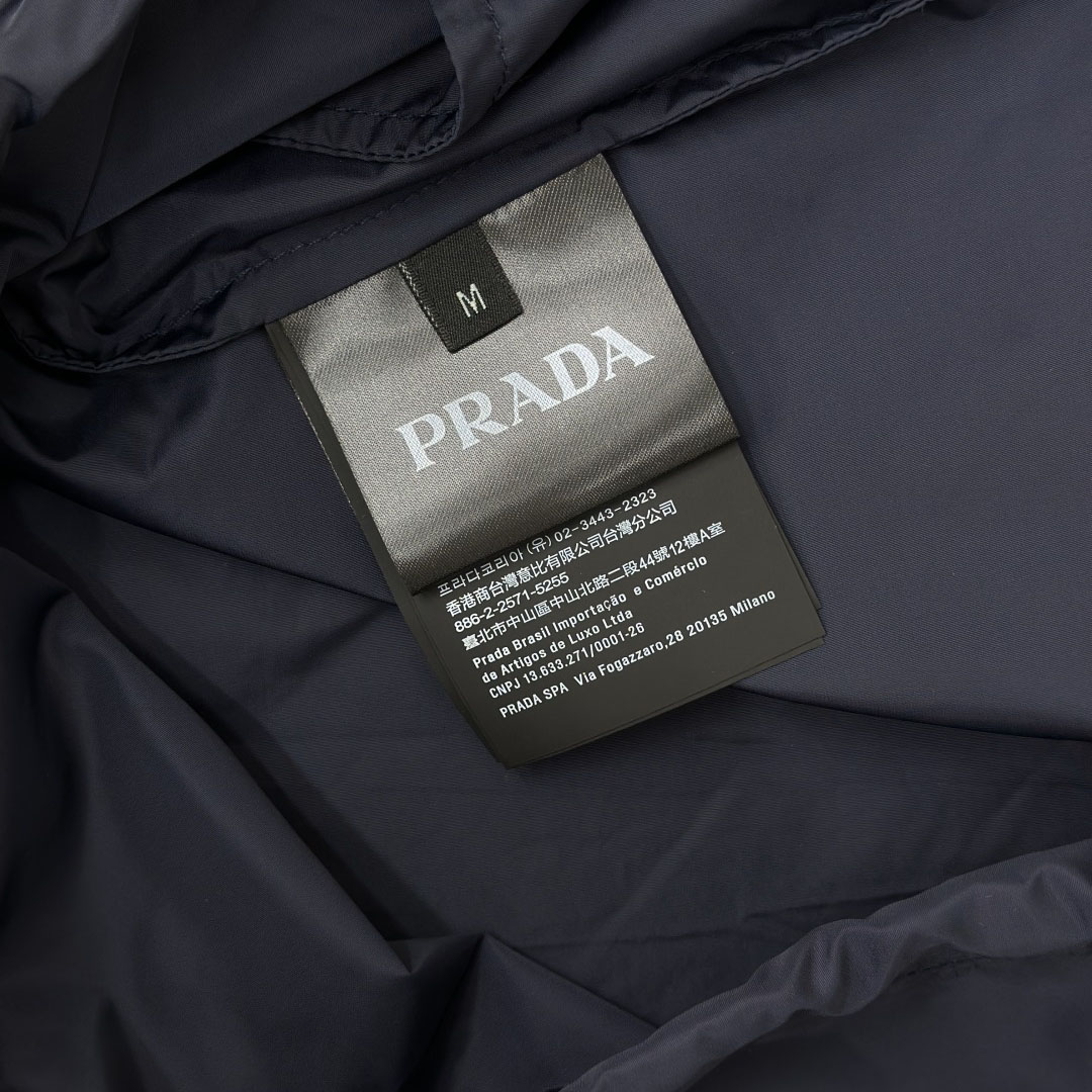 Prada Navy Blue Re-Nylon Wind Breaker - EUR FASHION