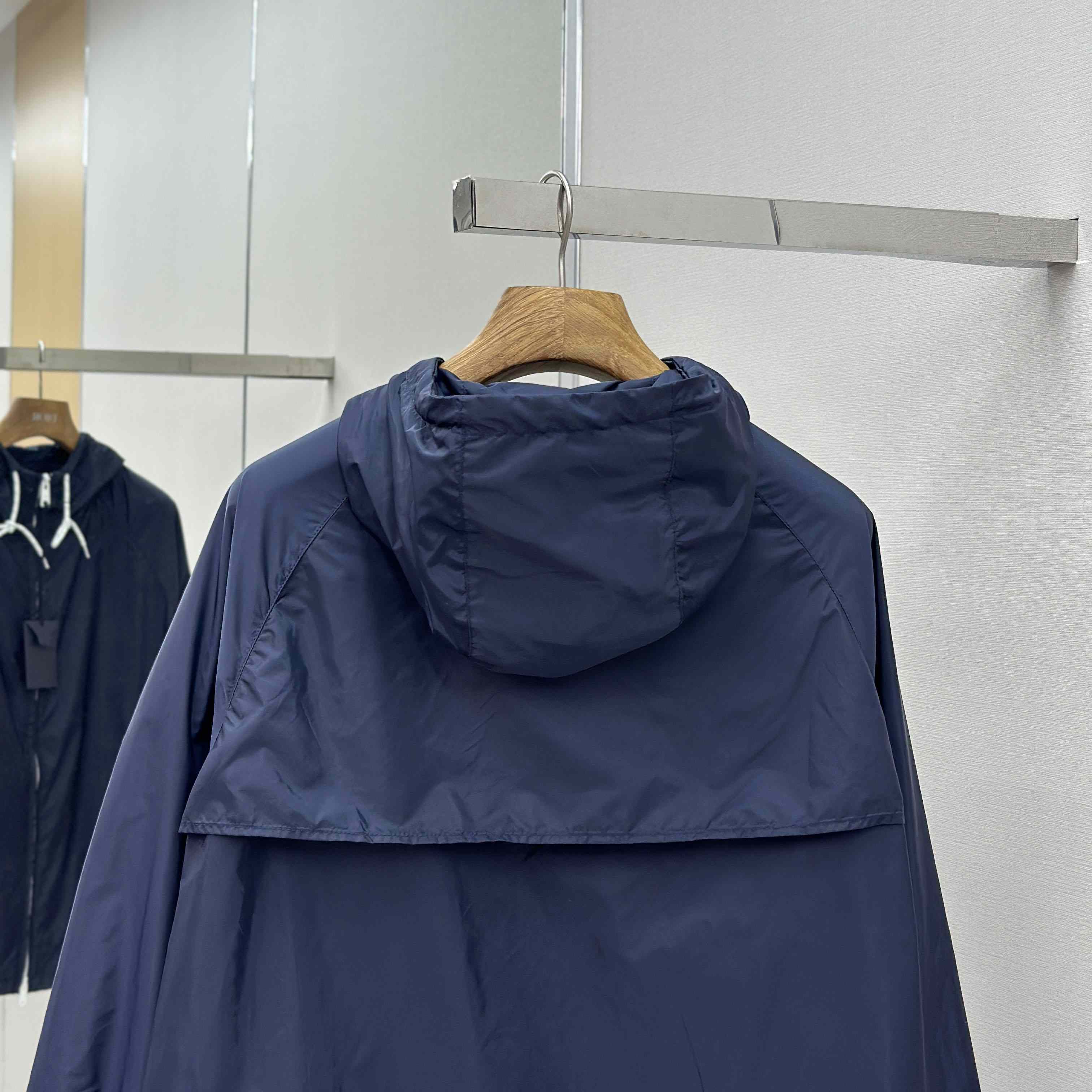 Prada Navy Blue Re-Nylon Wind Breaker - EUR FASHION