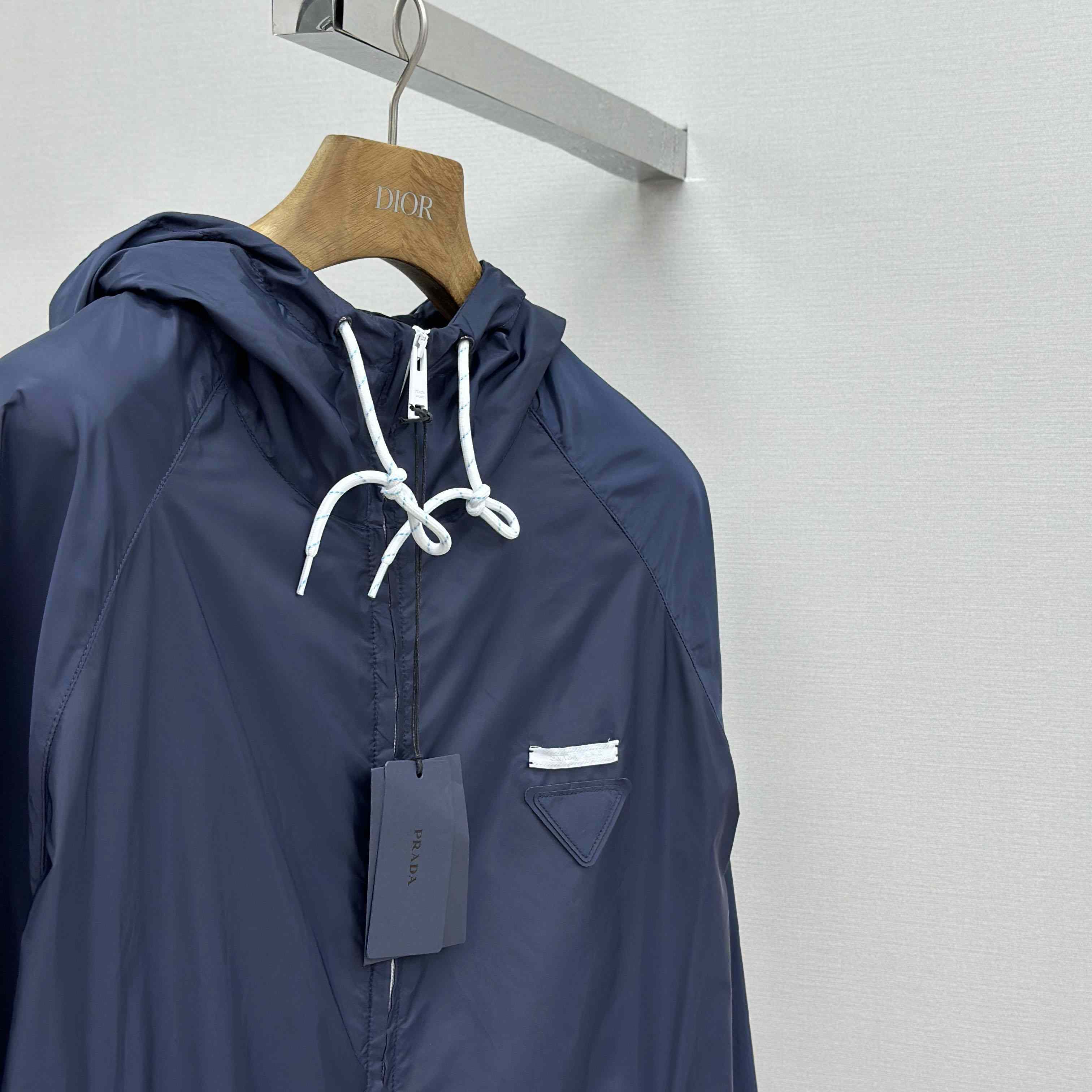 Prada Navy Blue Re-Nylon Wind Breaker - EUR FASHION