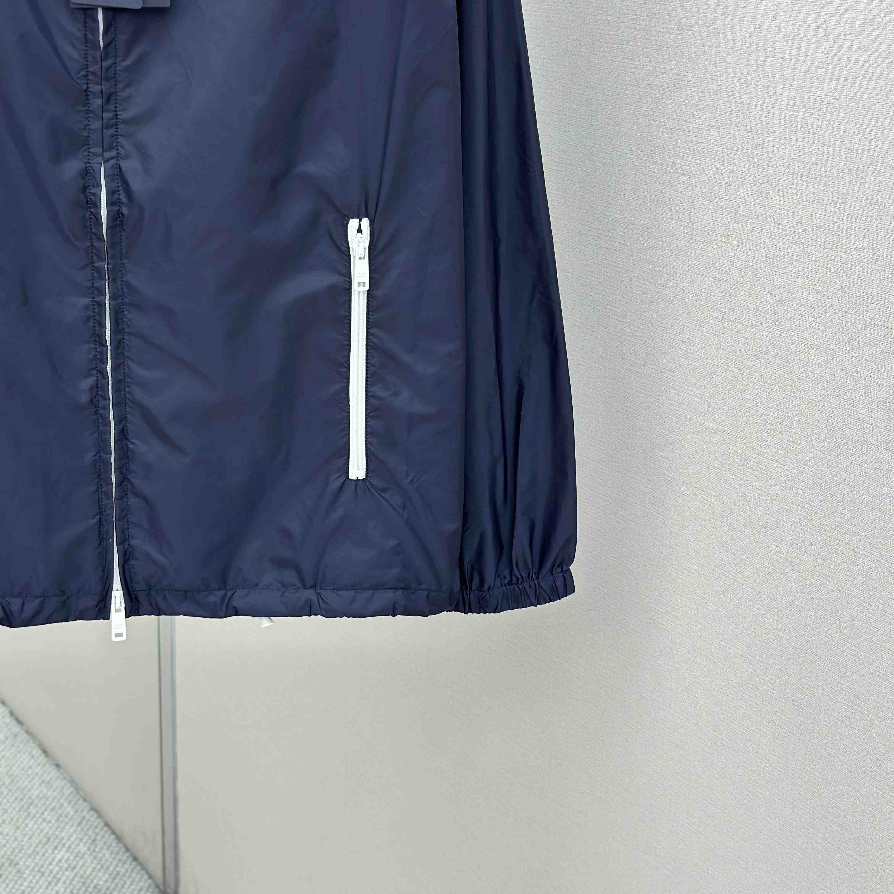 Prada Navy Blue Re-Nylon Wind Breaker - EUR FASHION
