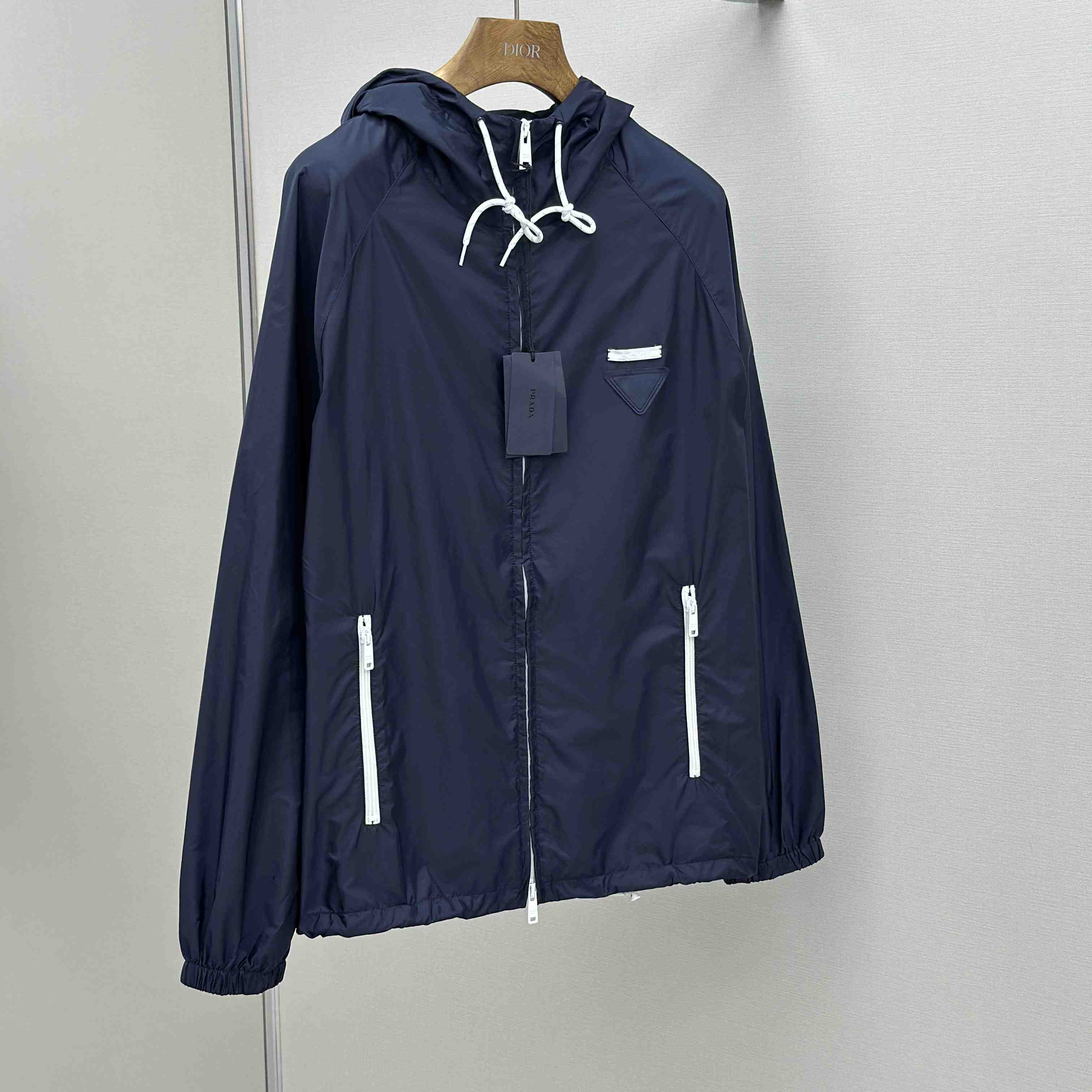 Prada Navy Blue Re-Nylon Wind Breaker - EUR FASHION