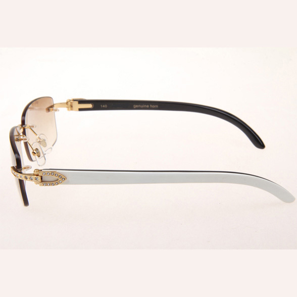 Cartier CT_3524012 Diamond White Mix Black Buffalo Eyeglasses In Gold Brown - EUR FASHION