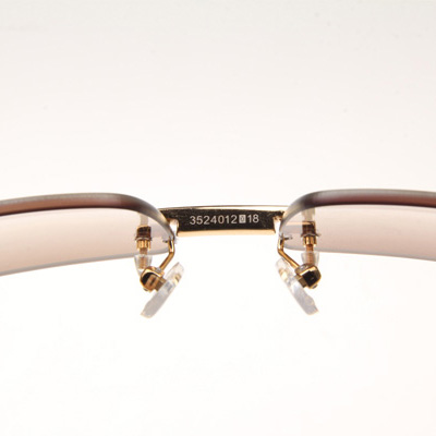Cartier CT_3524012 Diamond White Mix Black Buffalo Eyeglasses In Gold Brown - EUR FASHION