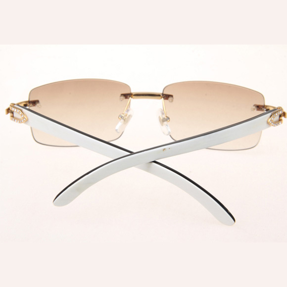 Cartier CT_3524012 Diamond White Mix Black Buffalo Eyeglasses In Gold Brown - EUR FASHION