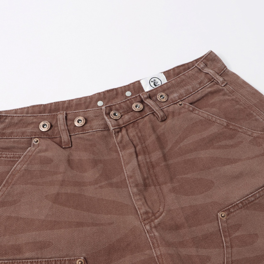 Hellstar Brown Camo Denim Shorts - EUR FASHION