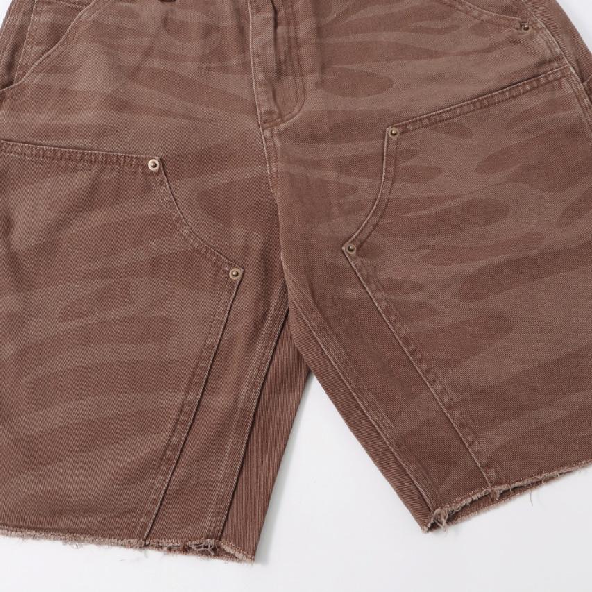 Hellstar Brown Camo Denim Shorts - EUR FASHION