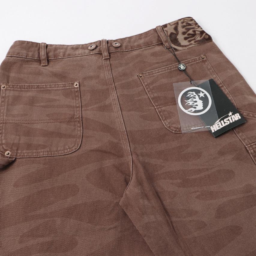 Hellstar Brown Camo Denim Shorts - EUR FASHION