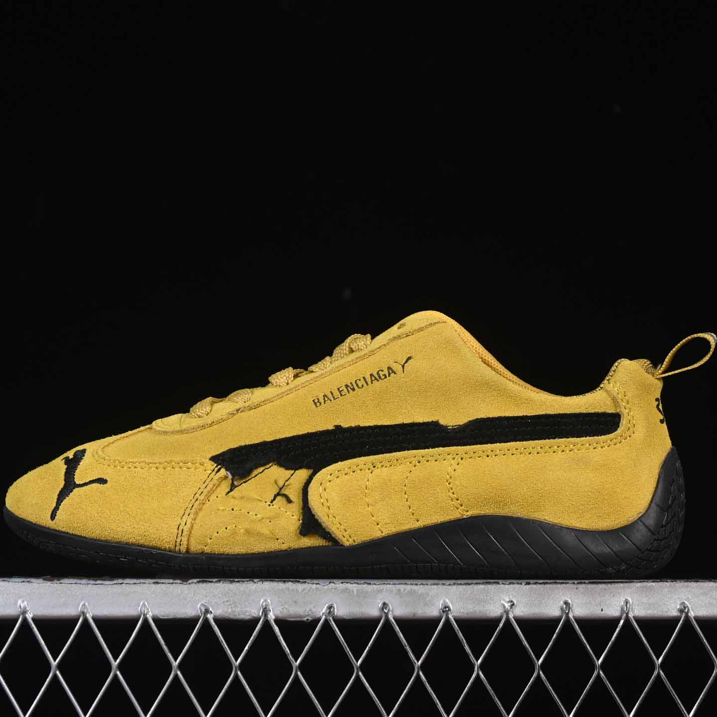 Balenciaga Speedcat Suede Balenciaga In Yellow And Black Distressed Suede Cowskin - EUR FASHION