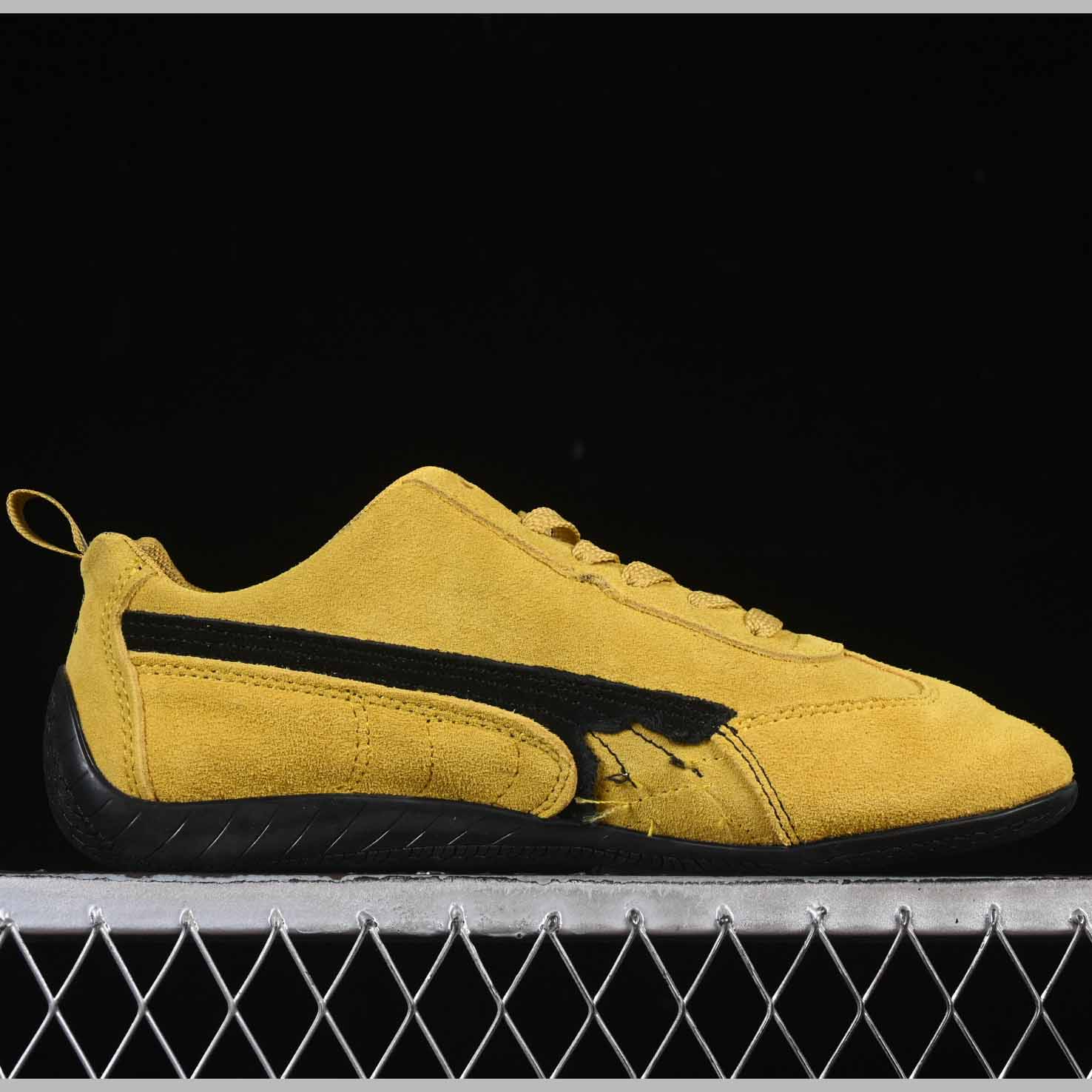 Balenciaga Speedcat Suede Balenciaga In Yellow And Black Distressed Suede Cowskin - EUR FASHION