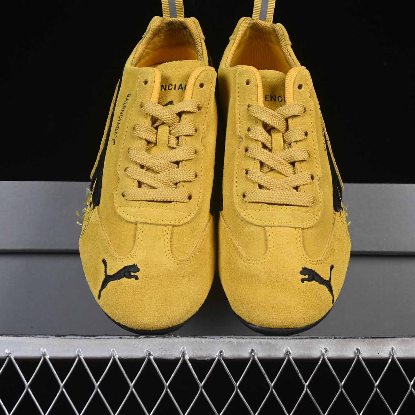 Balenciaga Speedcat Suede Balenciaga In Yellow And Black Distressed Suede Cowskin - EUR FASHION
