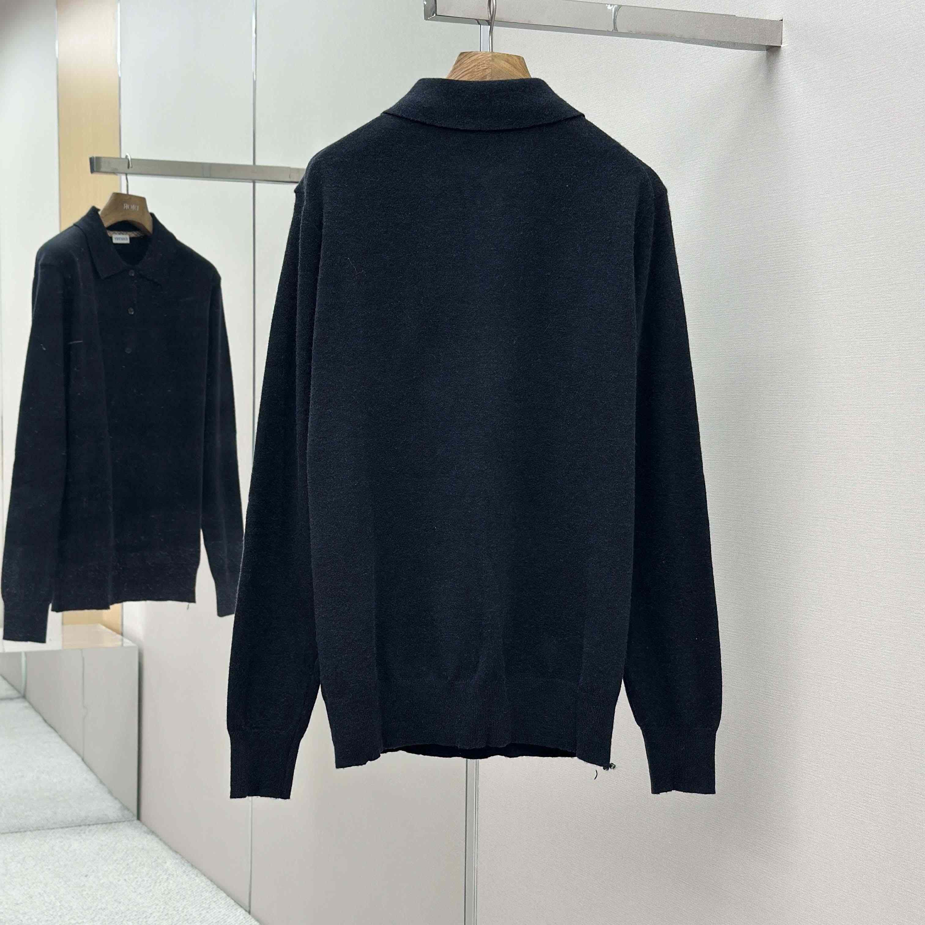 Burberry Long-sleeve Cashmere Blend Polo Shirt - EUR FASHION
