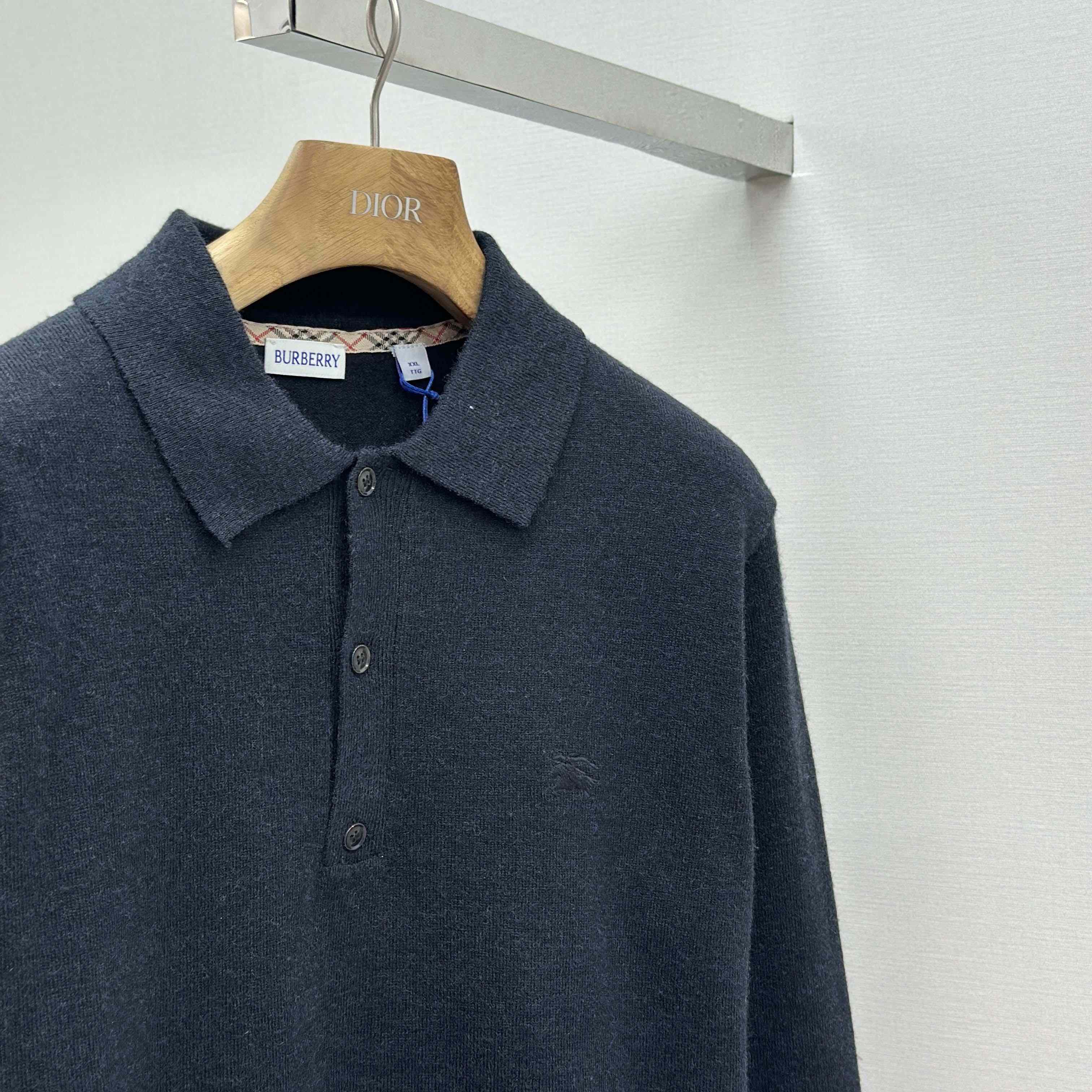 Burberry Long-sleeve Cashmere Blend Polo Shirt - EUR FASHION