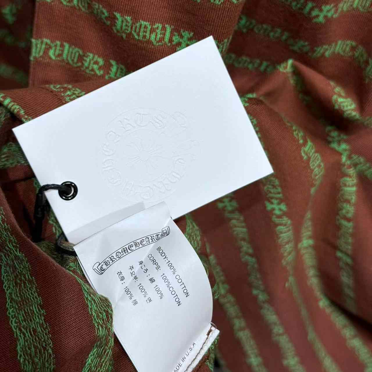 Chrome Heart Striped Polo Shirt - EUR FASHION