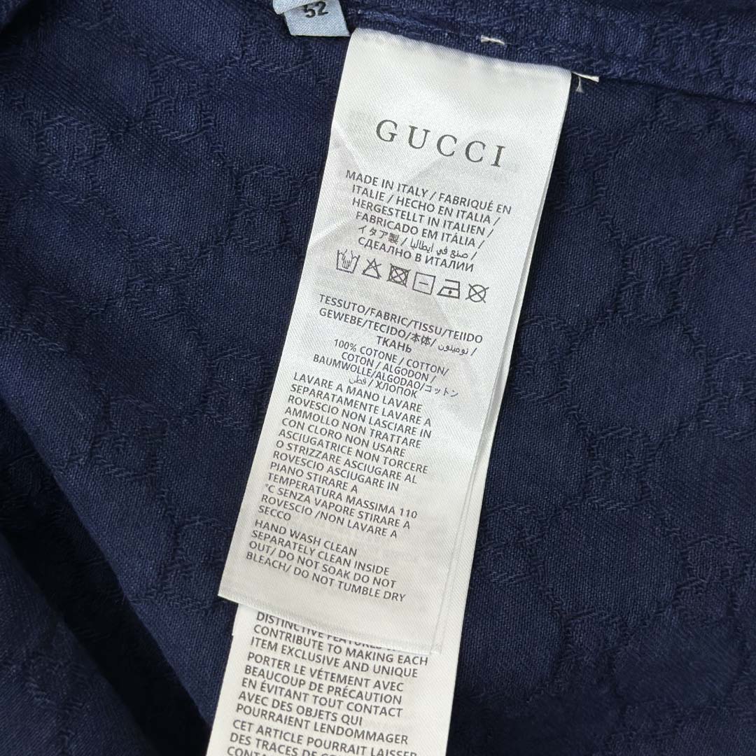 Gucci Bleached GG Cotton Denim Jacquard Shirt - EUR FASHION