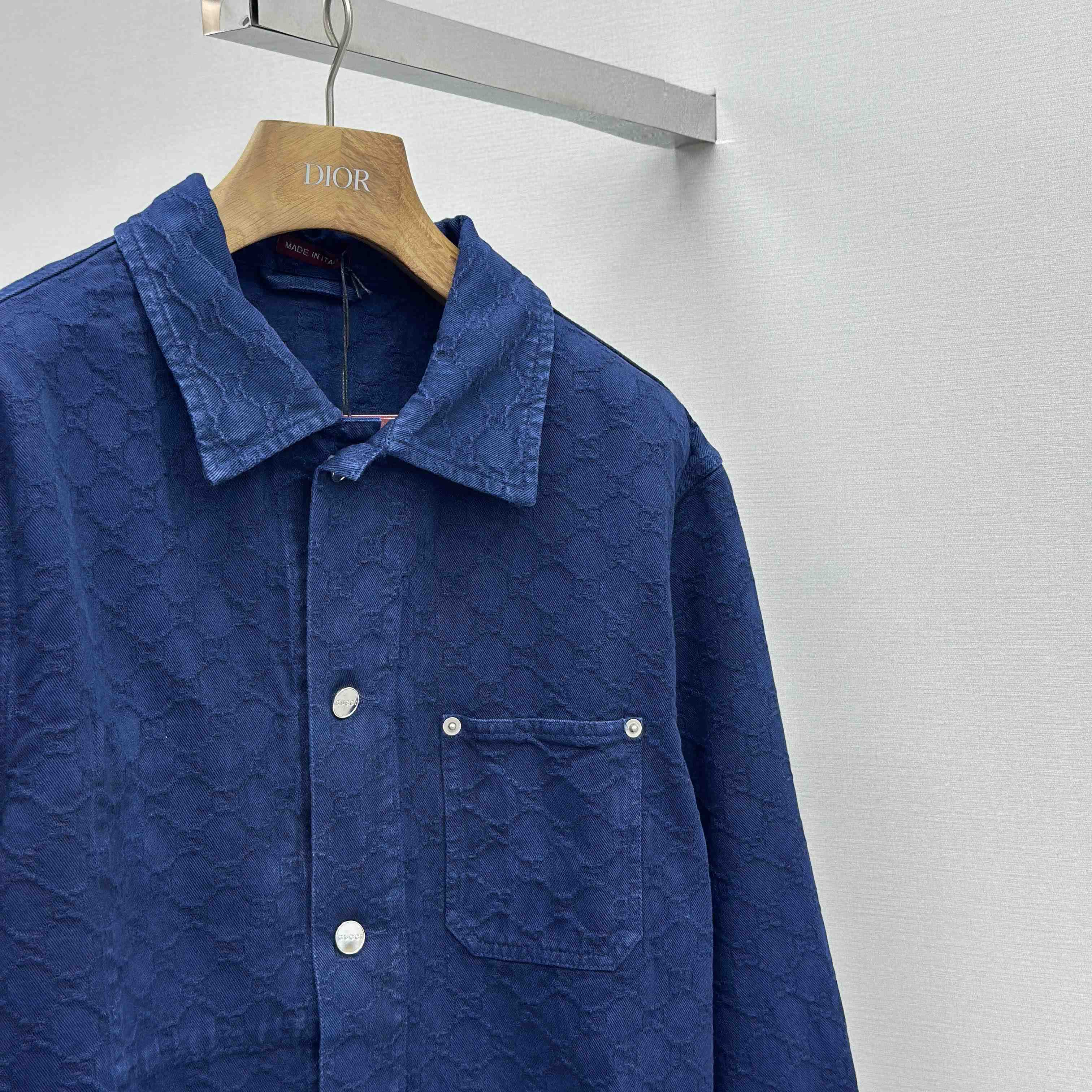 Gucci Bleached GG Cotton Denim Jacquard Shirt - EUR FASHION