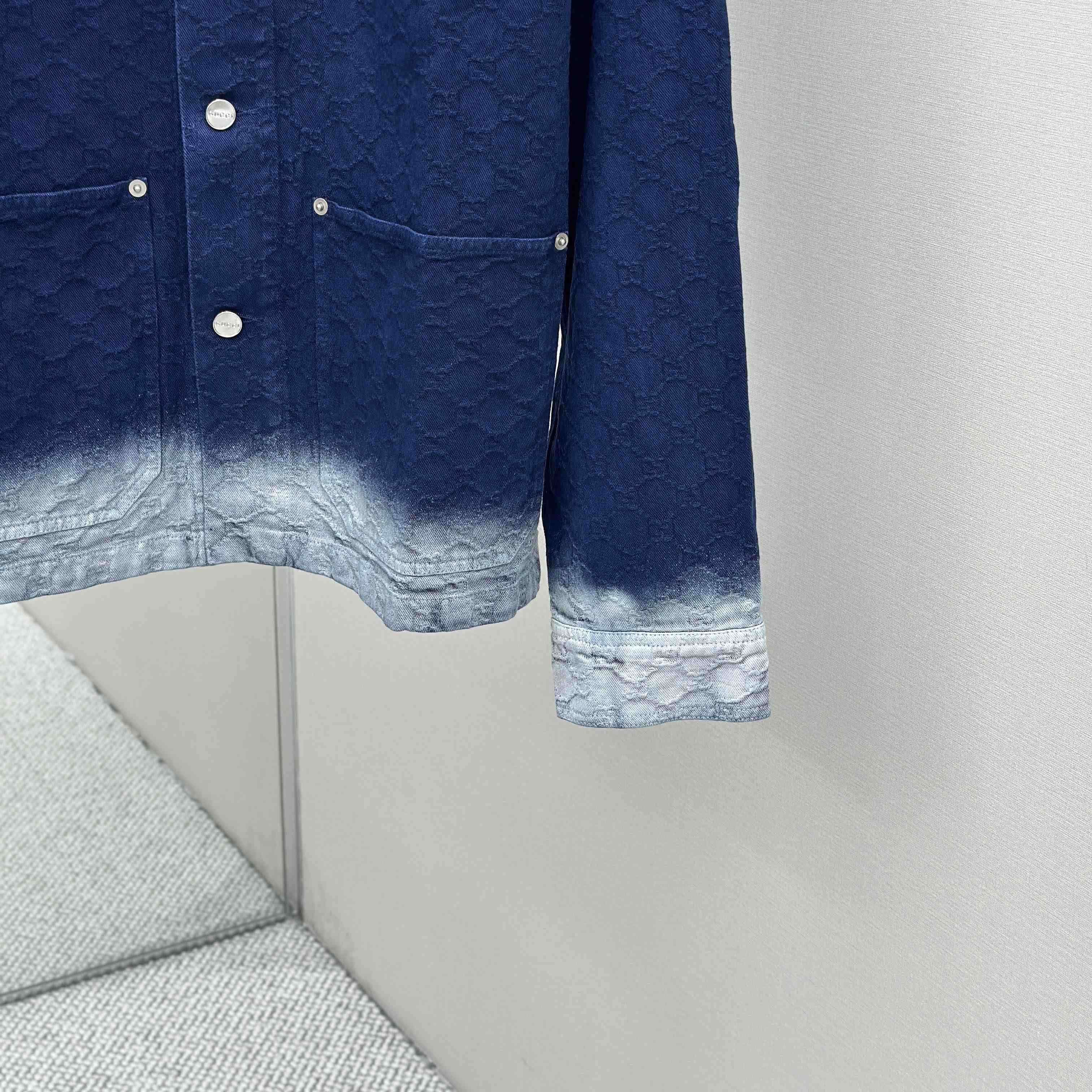 Gucci Bleached GG Cotton Denim Jacquard Shirt - EUR FASHION