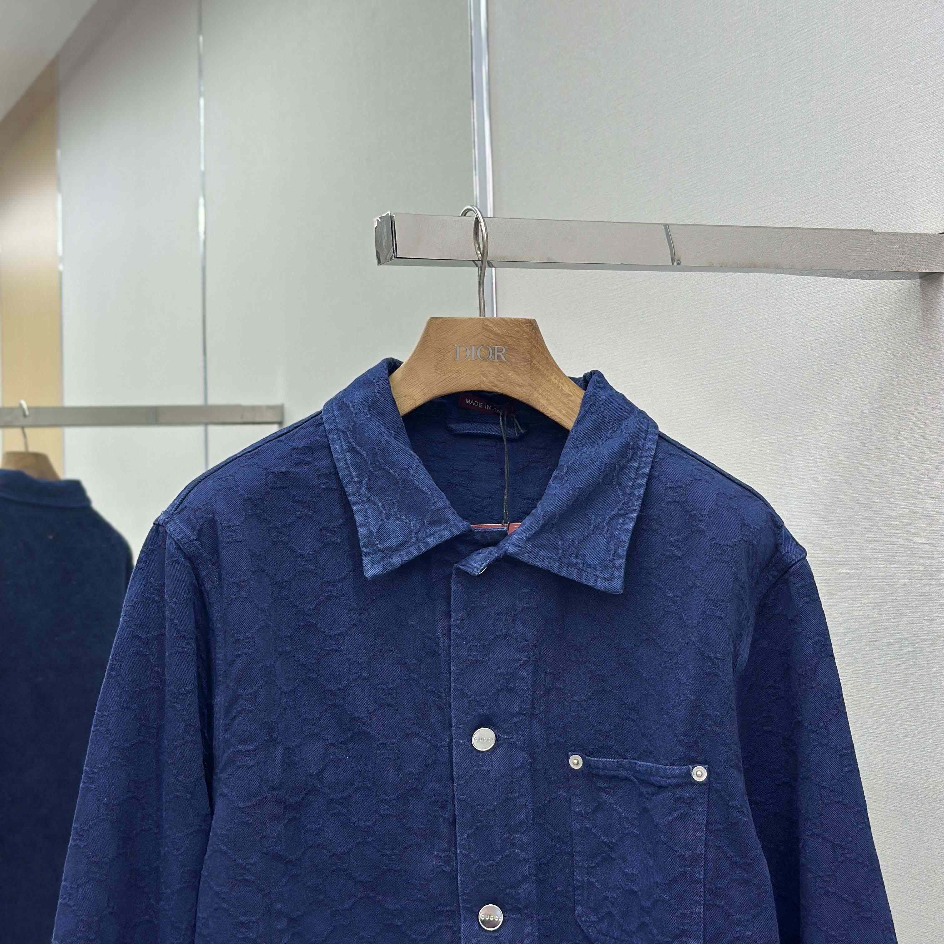 Gucci Bleached GG Cotton Denim Jacquard Shirt - EUR FASHION