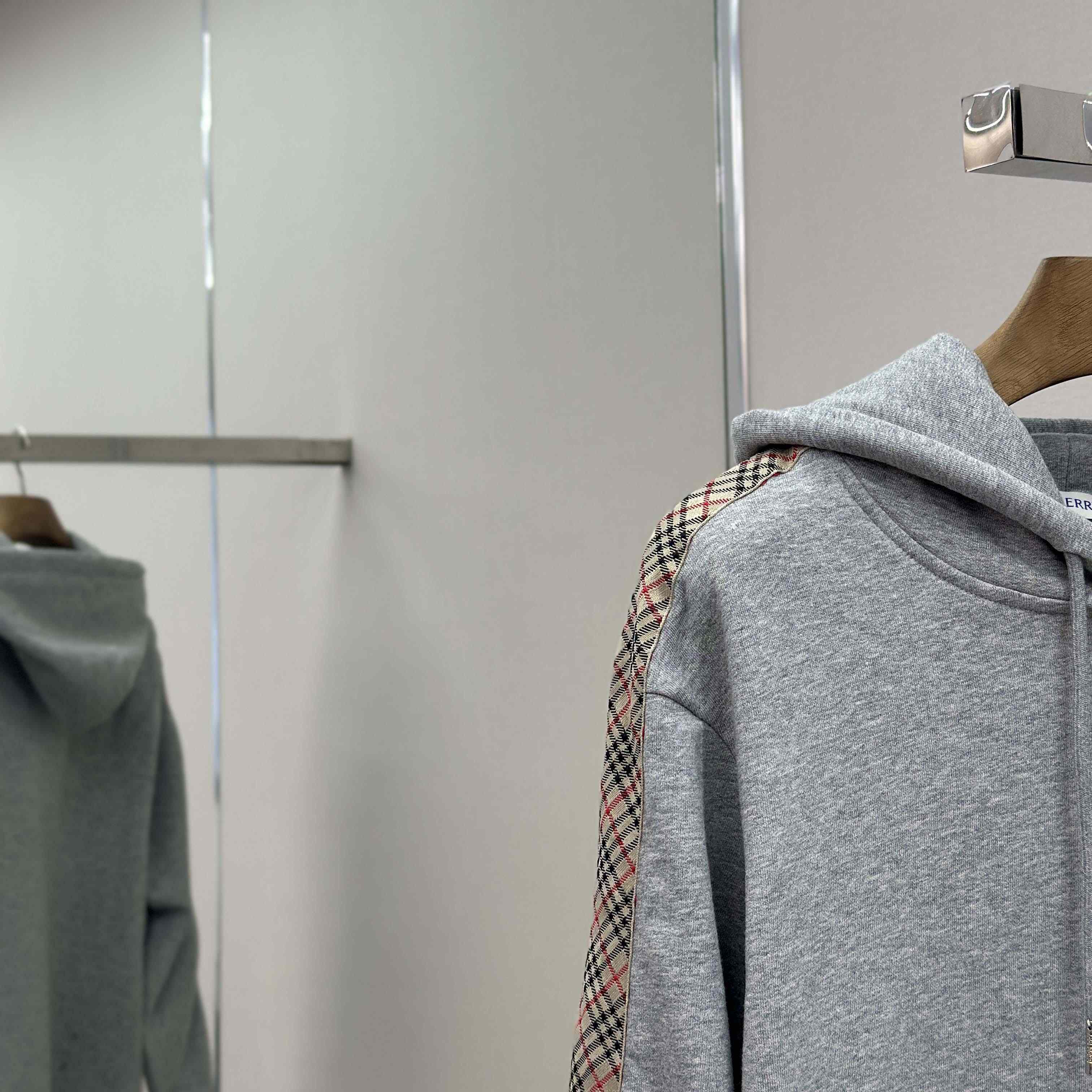 Burberry Check Trim Cotton Hoodie - EUR FASHION