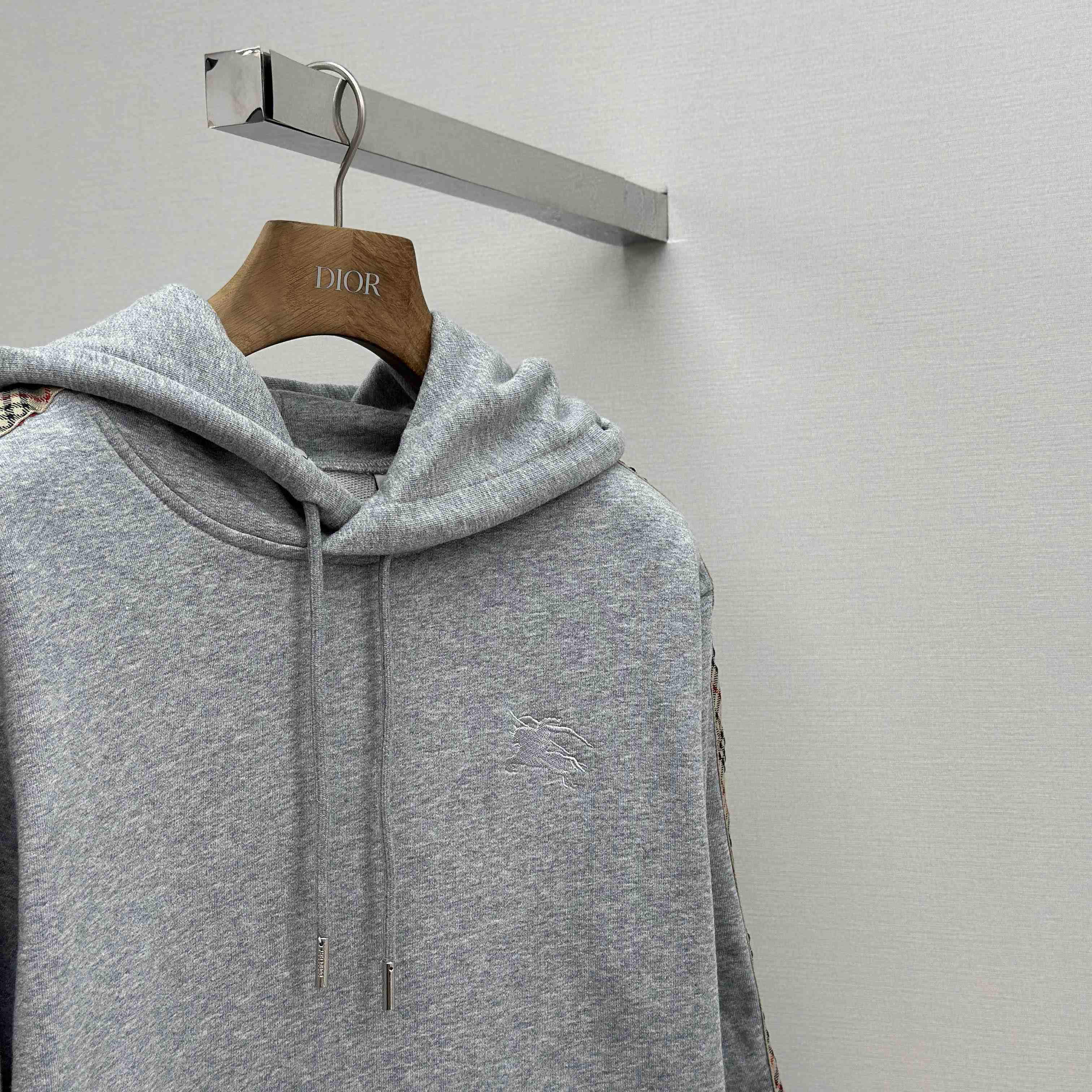 Burberry Check Trim Cotton Hoodie - EUR FASHION