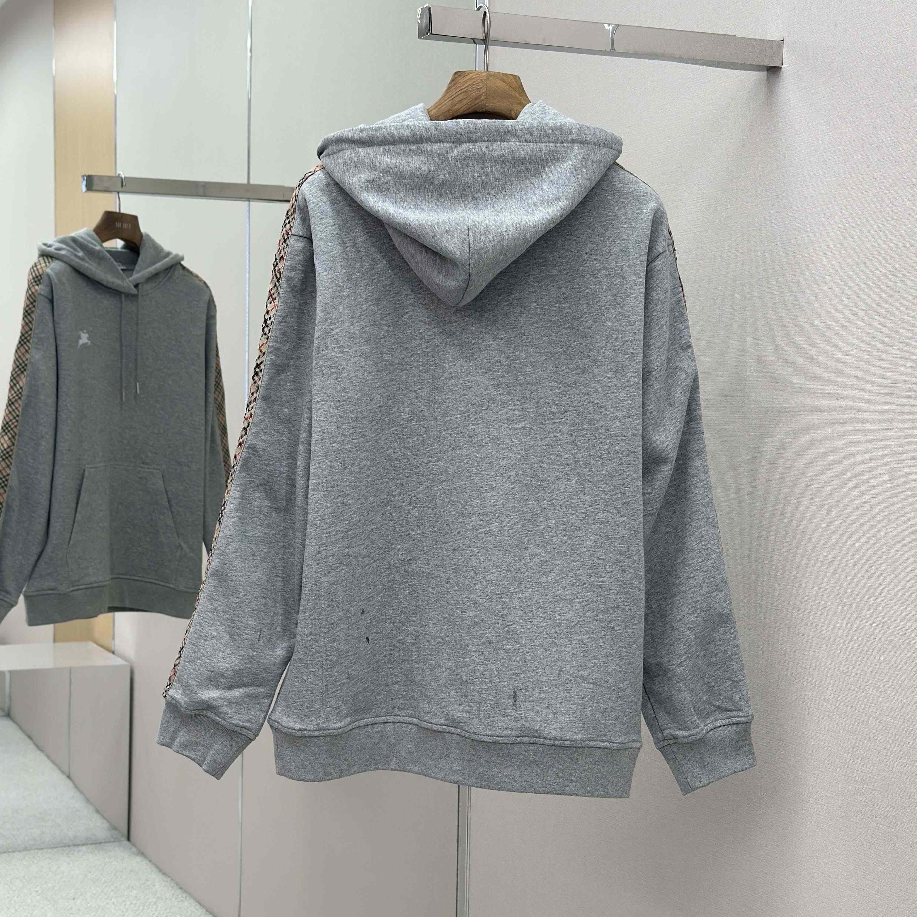 Burberry Check Trim Cotton Hoodie - EUR FASHION