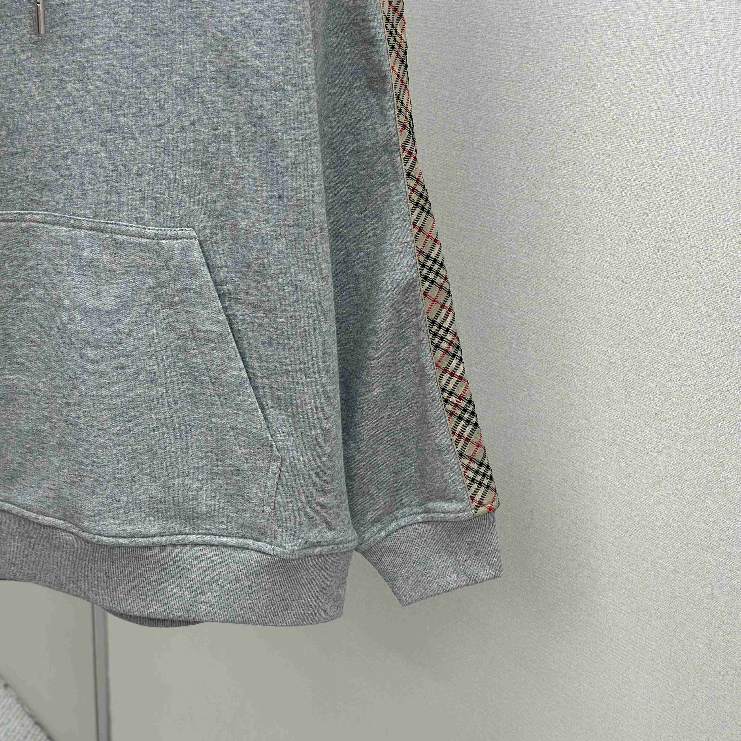 Burberry Check Trim Cotton Hoodie - EUR FASHION