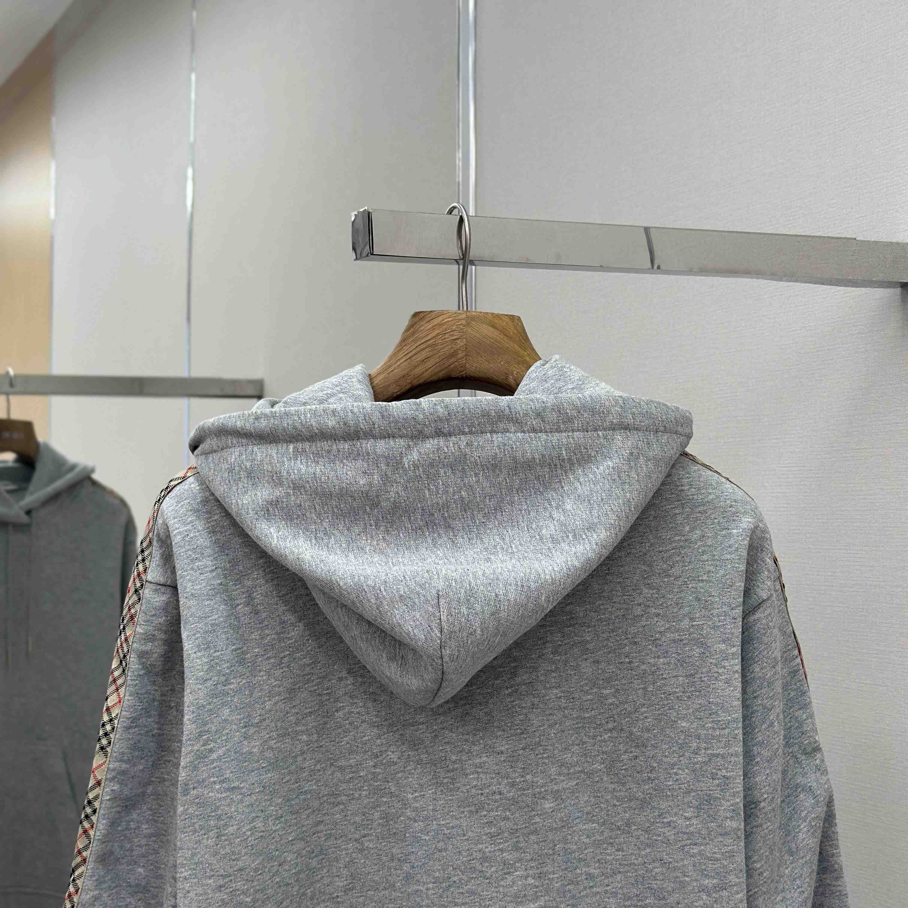 Burberry Check Trim Cotton Hoodie - EUR FASHION