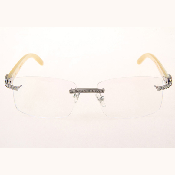 Cartier CT_3524012 Diamond White Buffalo Eyeglasses In Silver - EUR FASHION