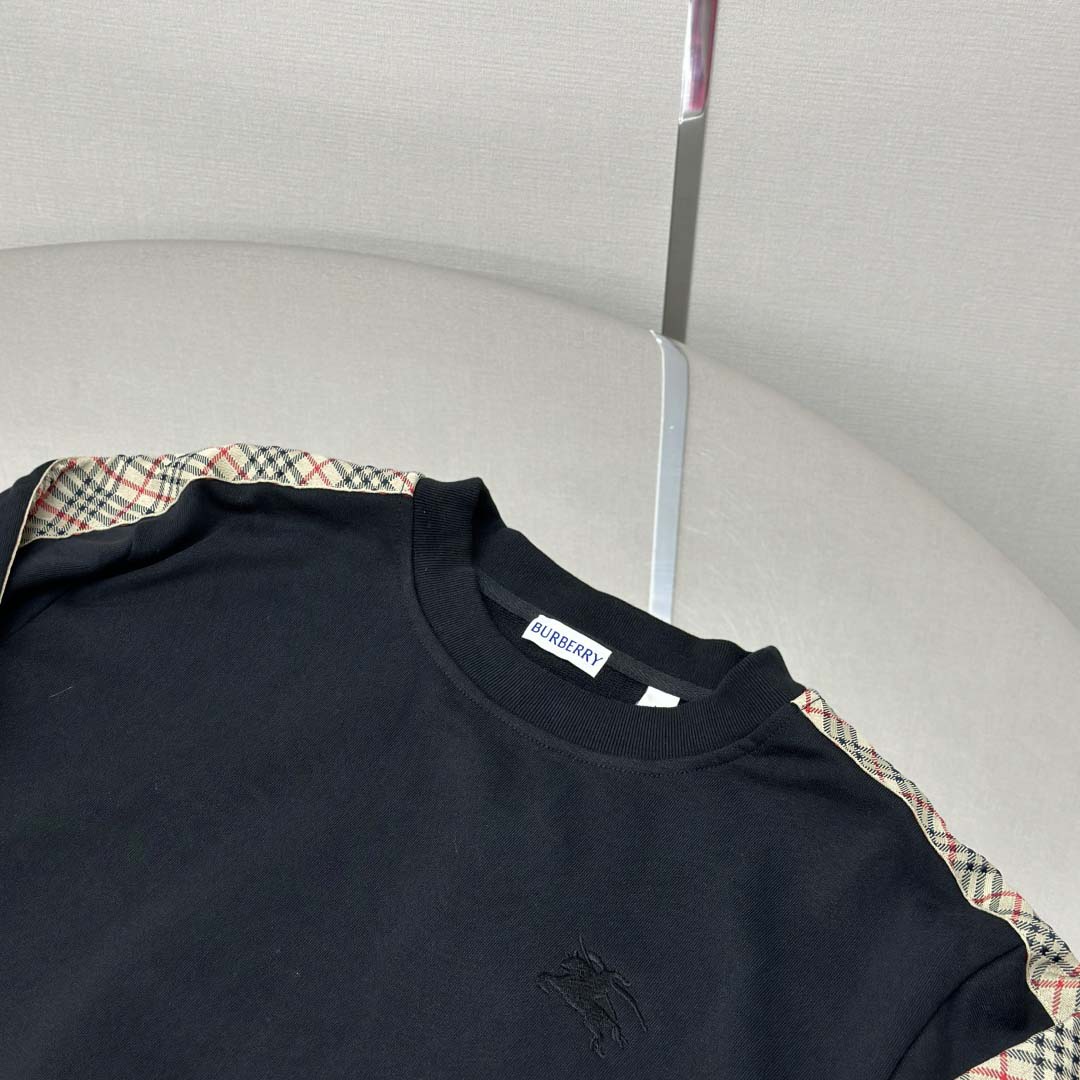 Burberry Check Trim Cotton Sweatshirt - EUR FASHION