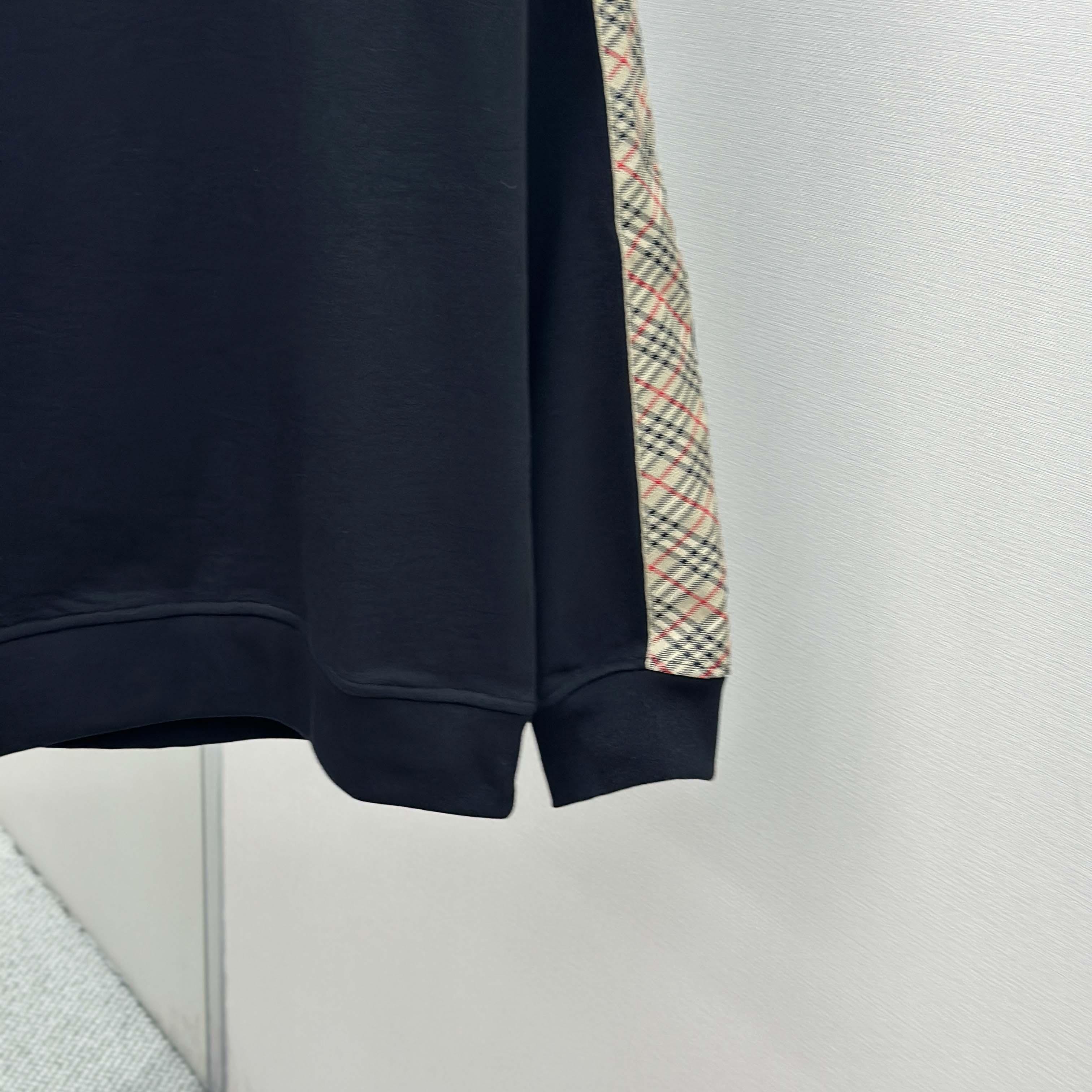 Burberry Check Trim Cotton Sweatshirt - EUR FASHION