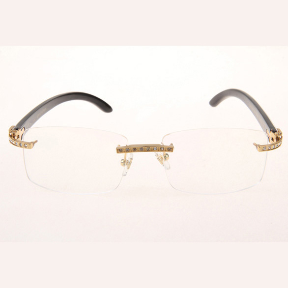 Cartier CT_3524012 Diamond White Mix Black Buffalo Eyeglasses In Gold - EUR FASHION