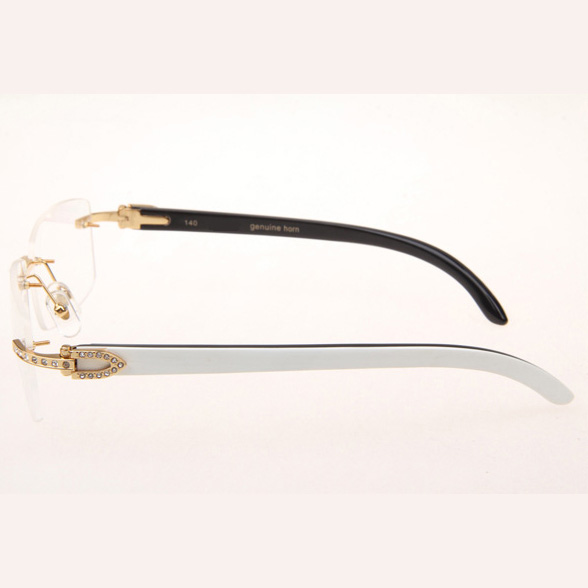 Cartier CT_3524012 Diamond White Mix Black Buffalo Eyeglasses In Gold - EUR FASHION