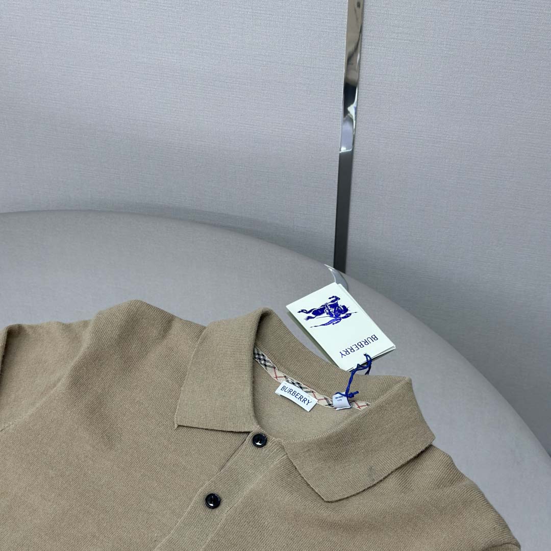 Burberry Long-sleeve Cashmere Blend Polo Shirt - EUR FASHION