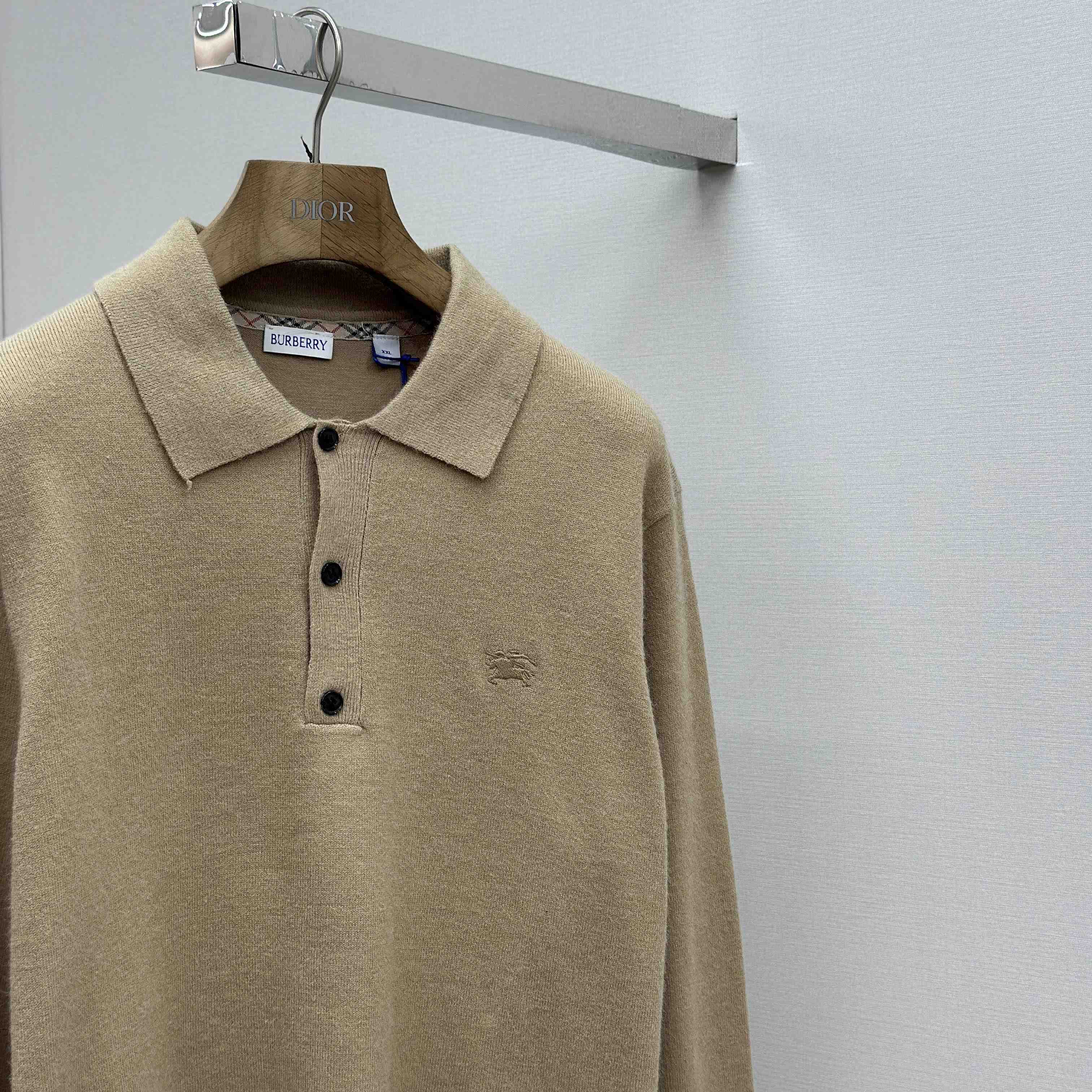 Burberry Long-sleeve Cashmere Blend Polo Shirt - EUR FASHION