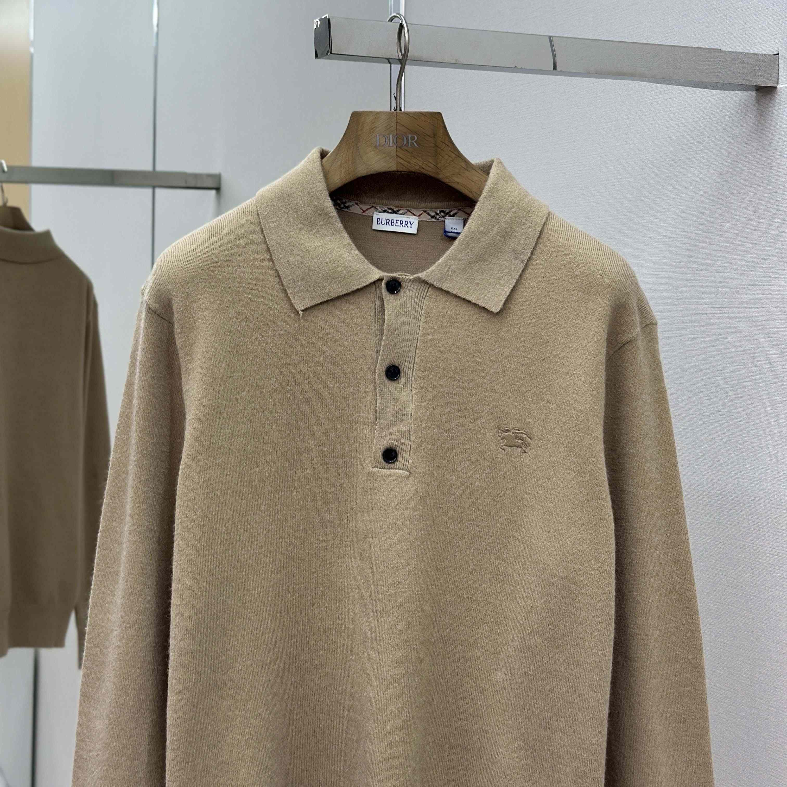 Burberry Long-sleeve Cashmere Blend Polo Shirt - EUR FASHION