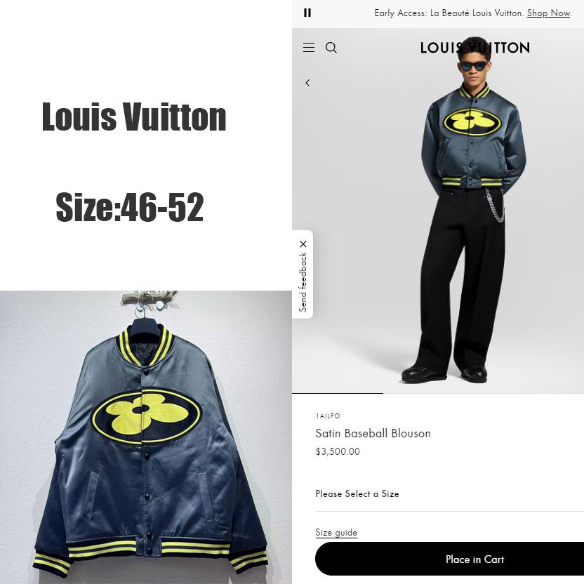 Louis Vuitton Satin Baseball Blouson   1AILPO - EUR FASHION