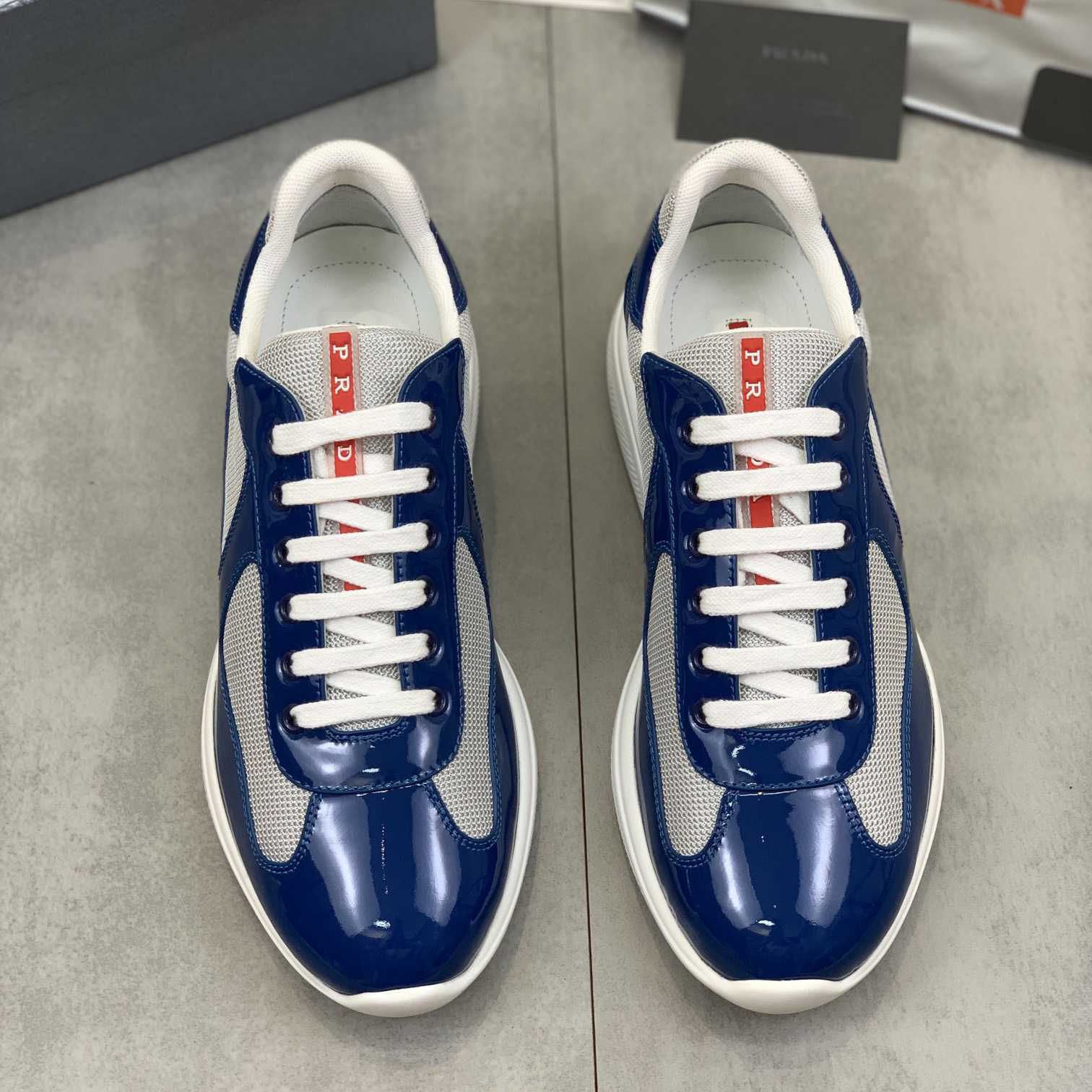 Prada Patent Leather And Technical Fabric Prada America's Cup Sneakers - EUR FASHION