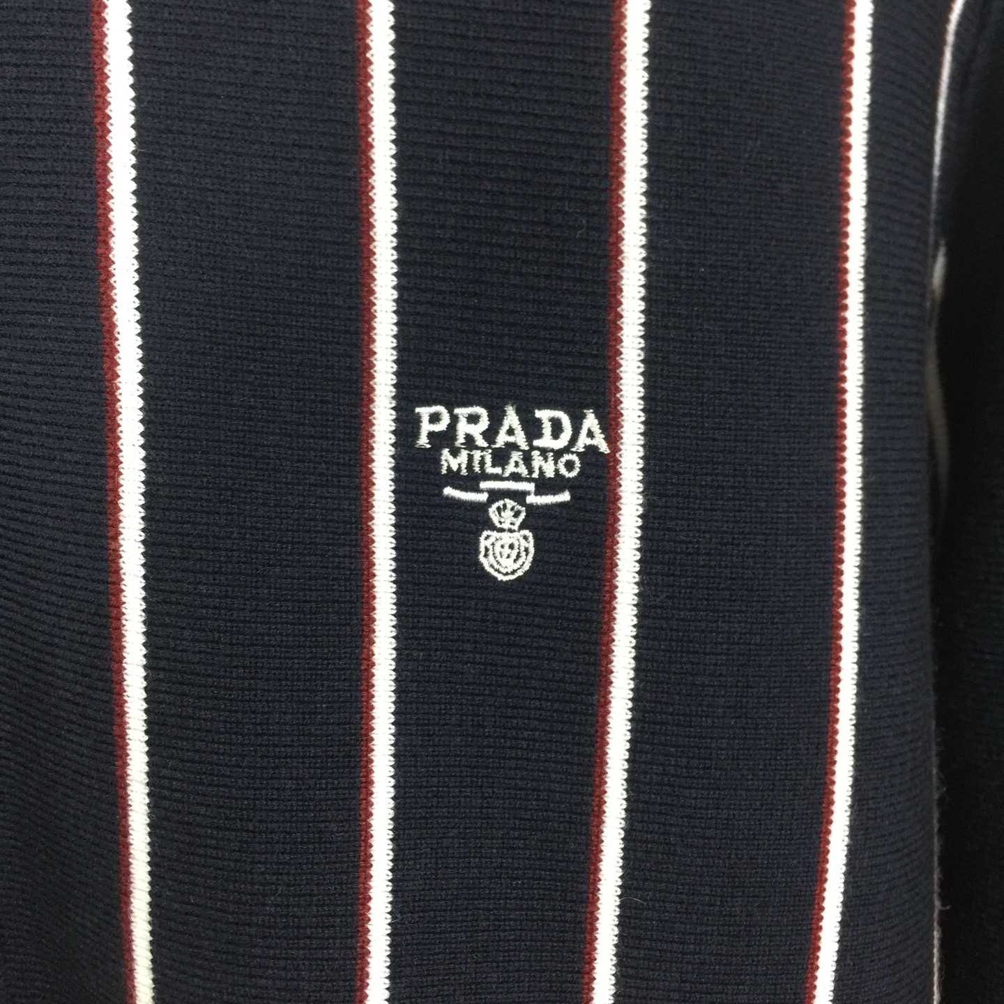 Prada Navy Striped Wool Cardigan  - EUR FASHION