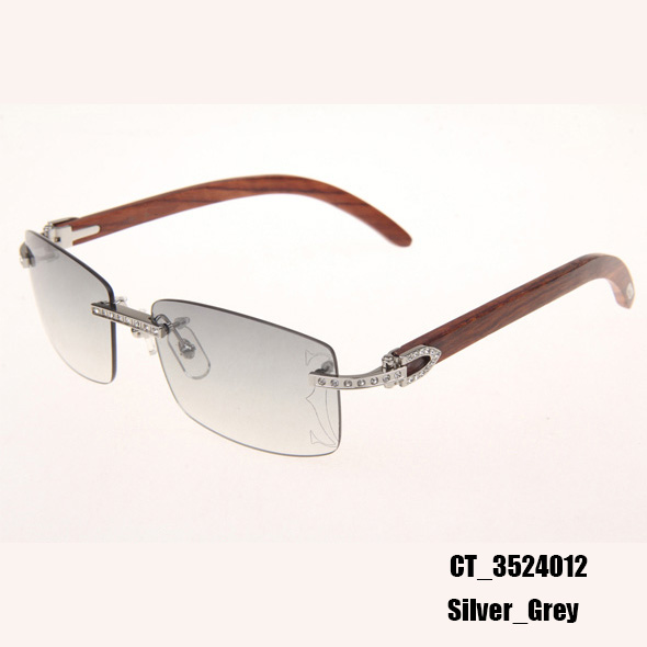 Cartier CT_3524012 Diamond Wood Eyeglasses In Silver Grey - EUR FASHION