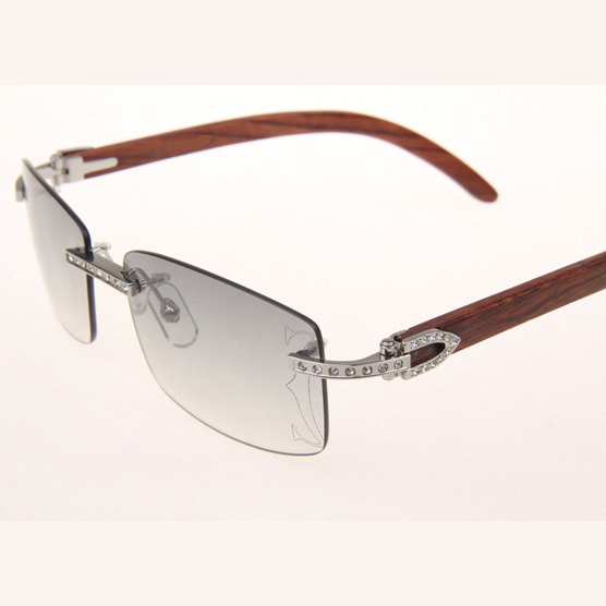 Cartier CT_3524012 Diamond Wood Eyeglasses In Silver Grey - EUR FASHION