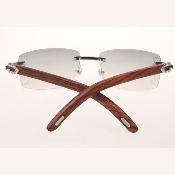 Cartier CT_3524012 Diamond Wood Eyeglasses In Silver Grey - EUR FASHION