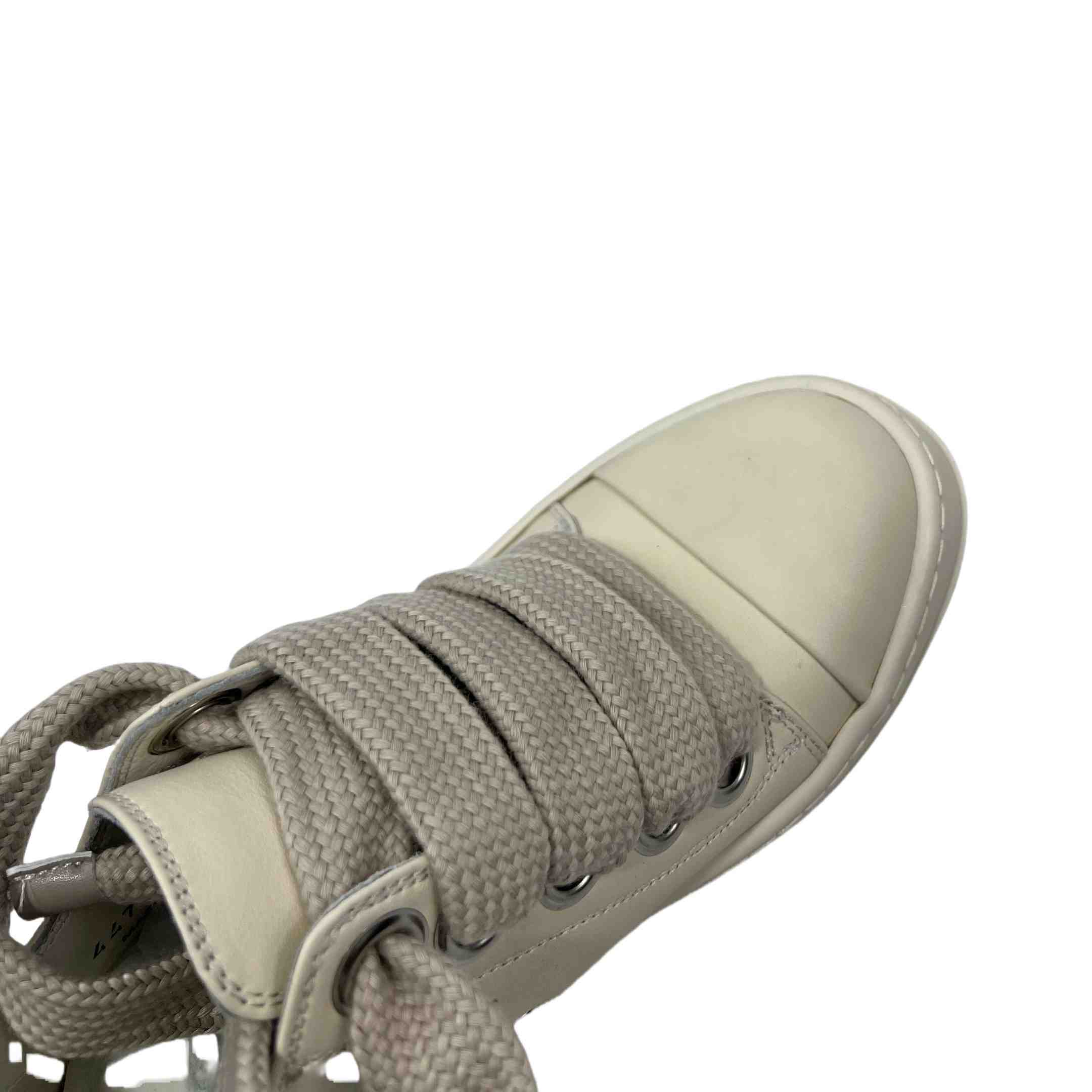 Rick Owens Lido Low Top Sneaks Jumbo Laced Milk - EUR FASHION