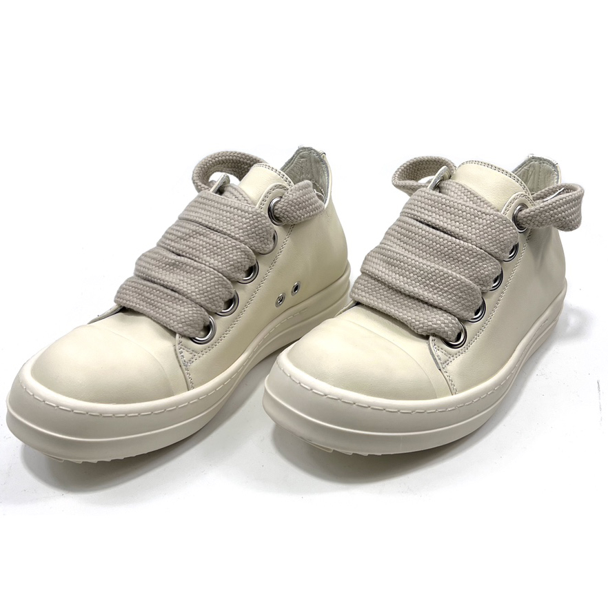 Rick Owens Lido Low Top Sneaks Jumbo Laced Milk - EUR FASHION