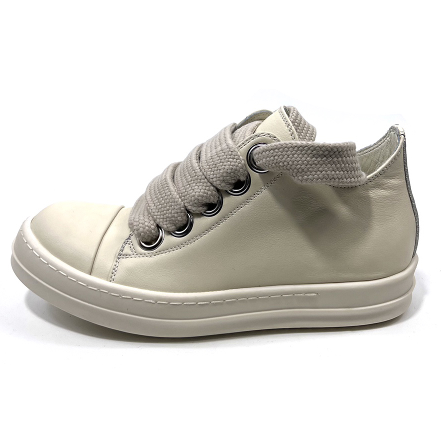 Rick Owens Lido Low Top Sneaks Jumbo Laced Milk - EUR FASHION