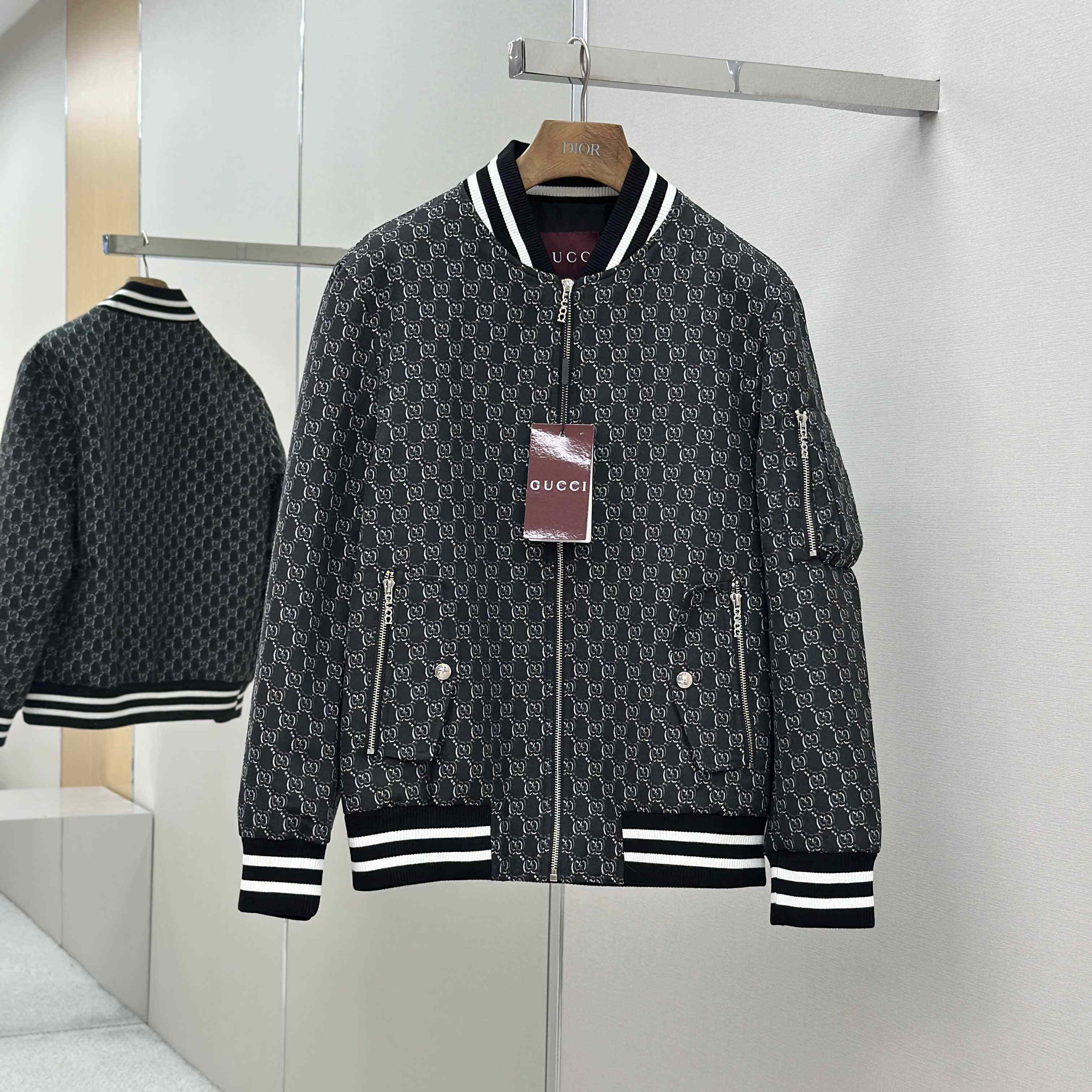 Gucci Logo-Jacquard Padded Cotton-Twill Bomber Jacket - EUR FASHION