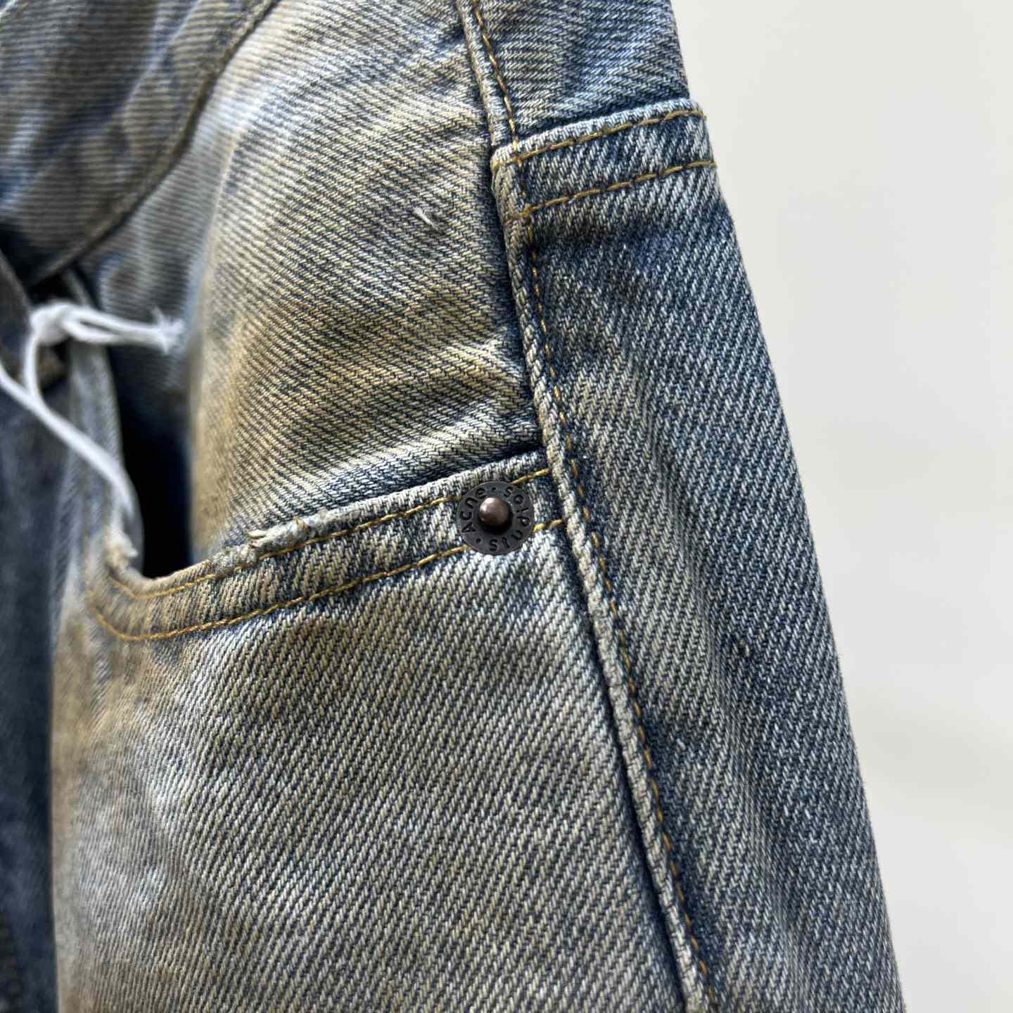 Acne Studios Mud Distressed Micro Flared Baggy Pants - EUR FASHION