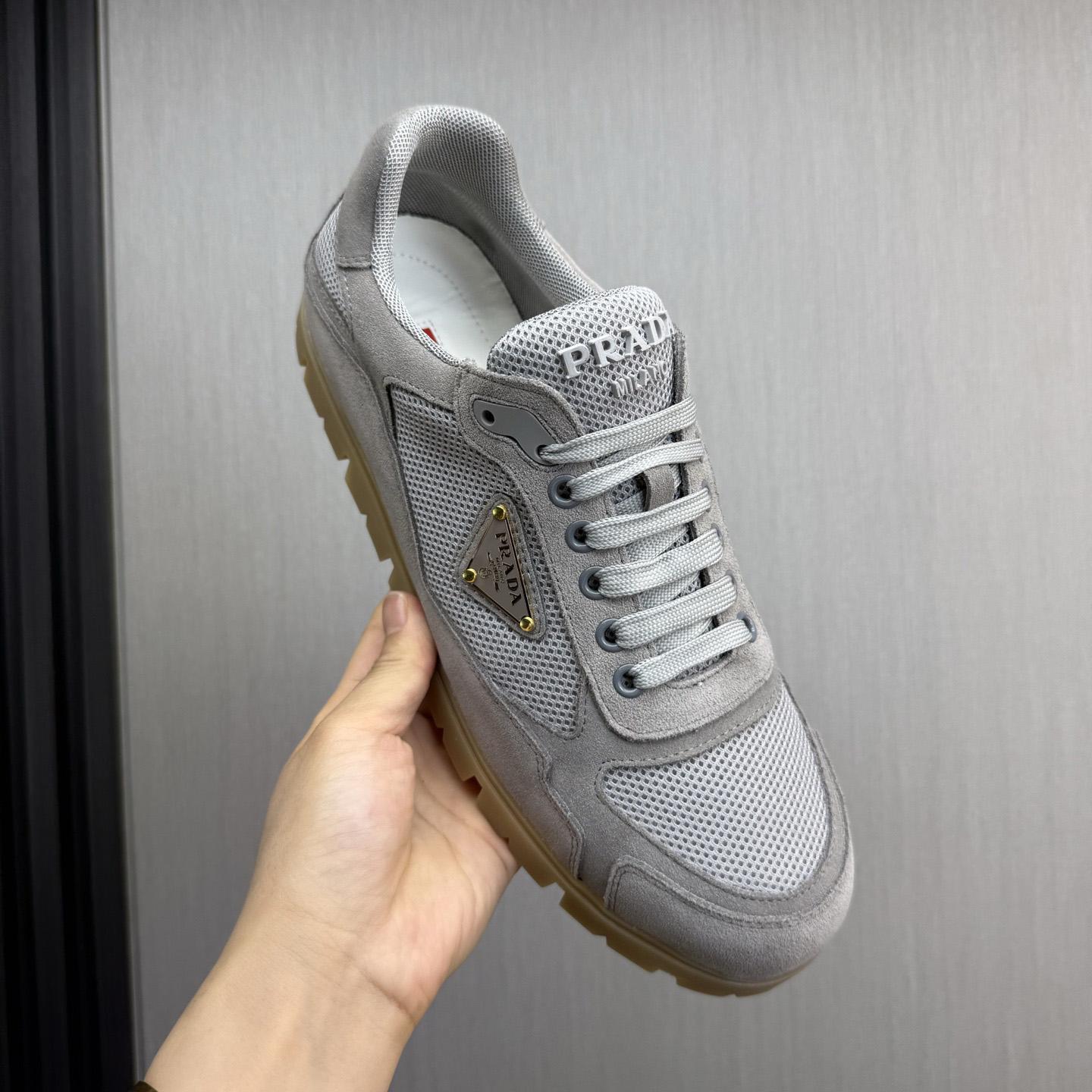 Prada Trail Mesh Fabric And Suede Sneakers - EUR FASHION