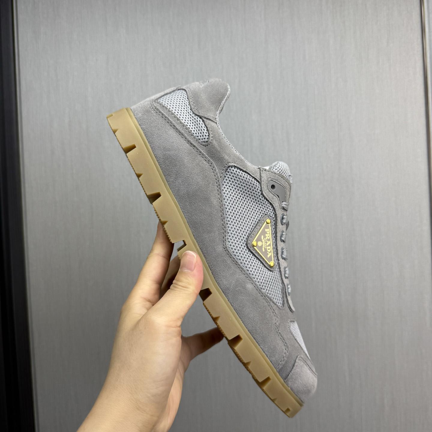 Prada Trail Mesh Fabric And Suede Sneakers - EUR FASHION