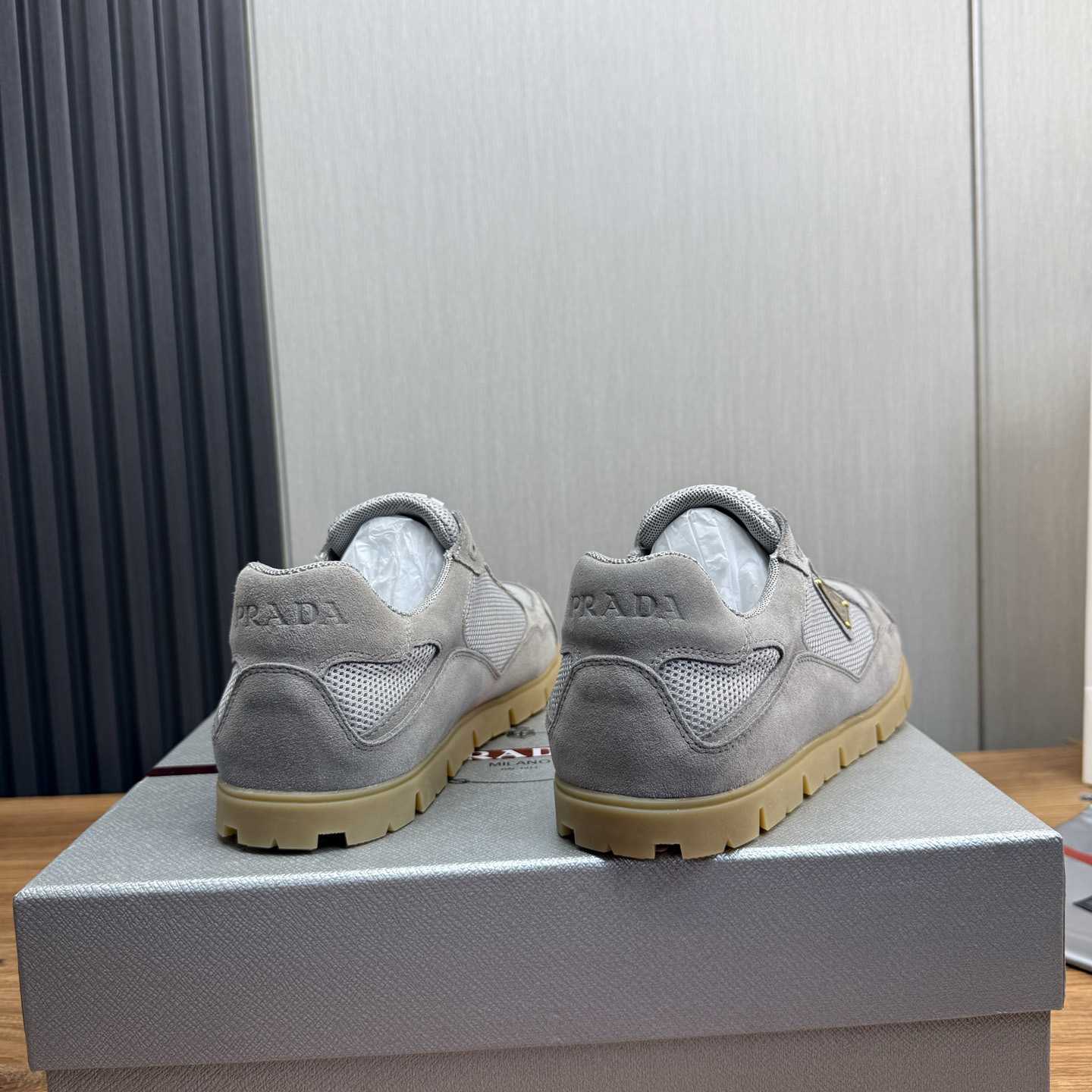 Prada Trail Mesh Fabric And Suede Sneakers - EUR FASHION